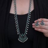 Emerald Green Long Necklace Set