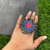 Blue & Red Afghani Ring