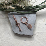 Rose Gold Lock & Key Earrings