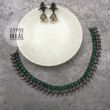 Emerald Paisley Necklace Set
