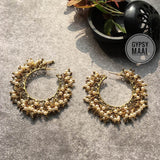 Pearl White & Gold Earrings