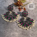 Ruby & Emerald Ethnic Earrings