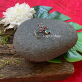 Green & Hot Pink Kundan Nose Pin