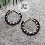 Purple Haze Bugle Glass Beads Earrings
