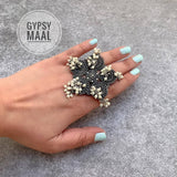 Pearls & Flora Finger Ring