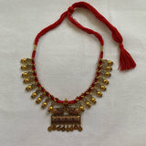 Red & Gold Peacock Choker
