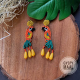 Sun Conure Parrot Earrings