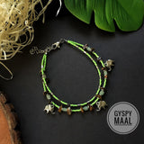 Green Ele Double Layered Anklet