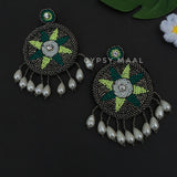 Lime Green Aztec Earrings