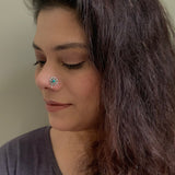 Turquoise Flower Nose Clip-On