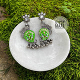 Hand Painted Paisley Earrings (lime green)