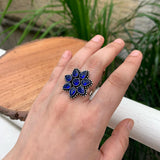 Blue Flower Finger Ring