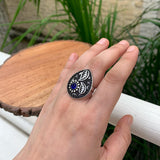 Blue Flora Finger Ring