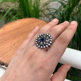 Blue Mandala Finger Ring