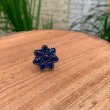 Blue Flower Finger Ring