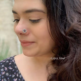 Intricate Ruby Flower Nose Pin