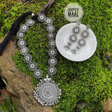 Silver Phool Necklace Set