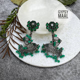 Beaded Fish Earrings (Emerald Green)