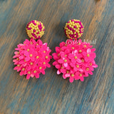 Neon Floral Earrings