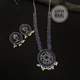 Peacock Blue Necklace Set