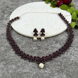 Ruby Leaf Necklace Set