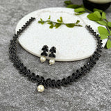 Black Leaf Necklace Set
