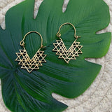 Brass Pyramid Earrings