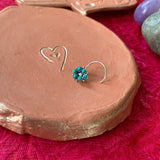 Aquamarine Nose Pin