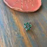 Trippy Flower Nose Pin (Emerald)