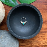 Turquoise Bead Septum Ring (Pierced)