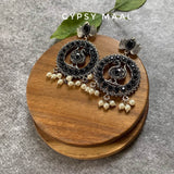 Black Peacock Hasli & Earrings