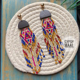 Trippy Aztec Bead Earrings