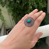 Turquoise Mandala Finger Ring