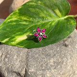 Ruby Silver Weed Nose Pin