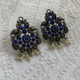 Blue Peacock Earrings