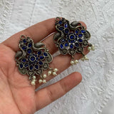 Blue Peacock Earrings