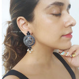 Intricate Black Peacock Earrings