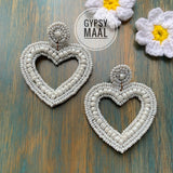 Dainty Heart Earrings (white)