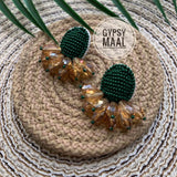 Green Bee Earrings