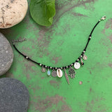 Black Beads & Shell Anklet