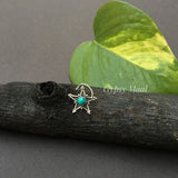 Turquoise Star Nose Pin
