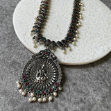 Goddess Laxmi Ruby & Emerald Necklace Set