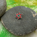 Bright Red Flower Nose Pin
