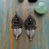 Silver Intricate Leaf Earrings