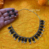 Black Floral Necklace Set