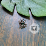 Pretty Flower Nose Pin (Emerald)