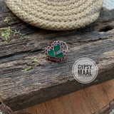 Emerald Floral Nose Pin