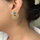 Turquoise Brass Earrings