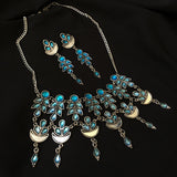 Aquamarine Kundan Necklace & Earrings
