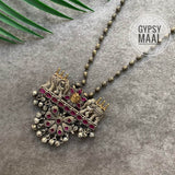 Ruby Elephant Long Necklace Chain
